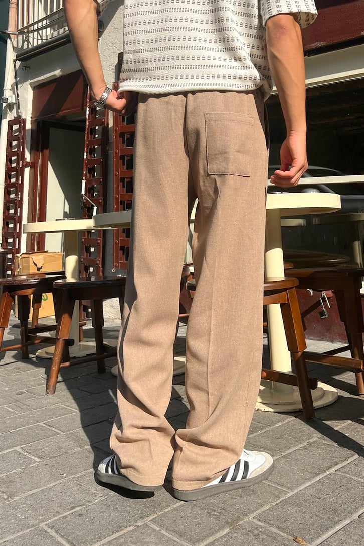 Snug Bel Lastikli Ham Keten Pantolon
