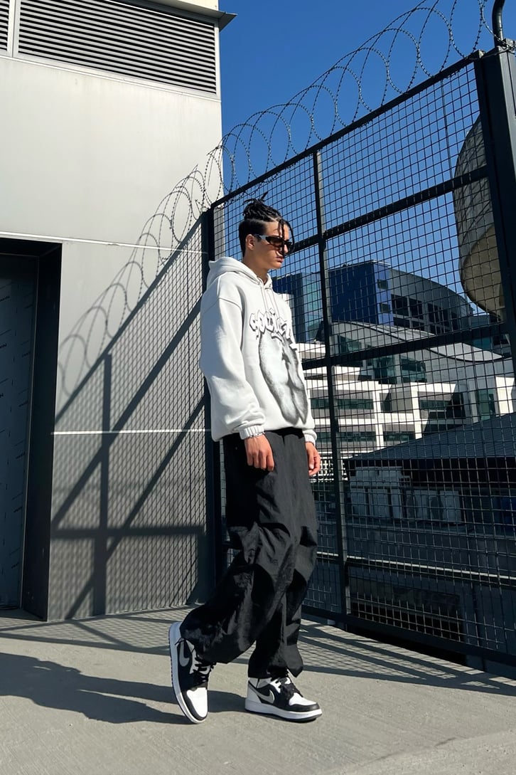 Society Baskılı Oversize Sweatshirt