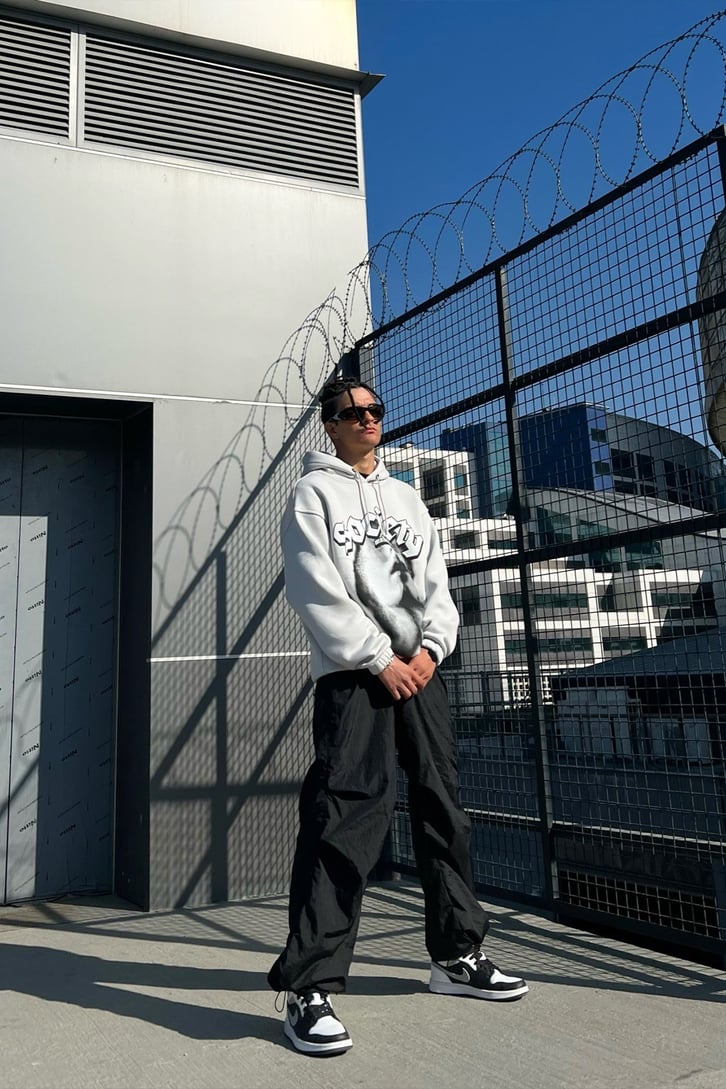 Society Baskılı Oversize Sweatshirt