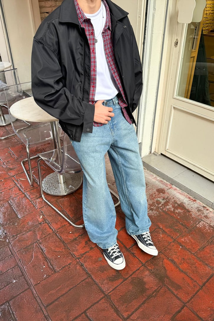 Soldurma Detaylı Baggy Jean
