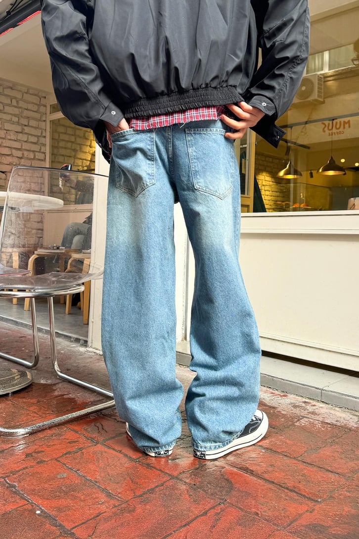 Soldurma Detaylı Baggy Jean