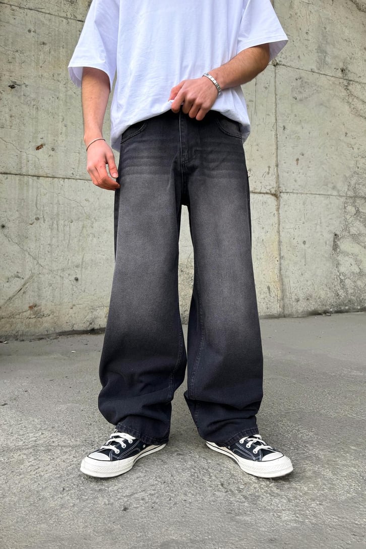 Soldurma Detaylı Baggy Jean