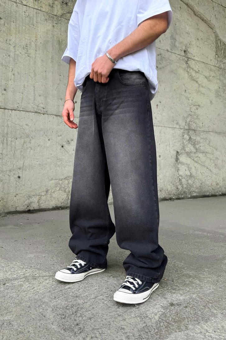 Soldurma Detaylı Baggy Jean