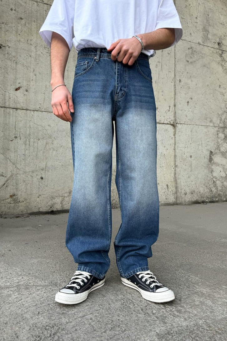 Soldurma Detaylı Yıkamalı Regular Jean