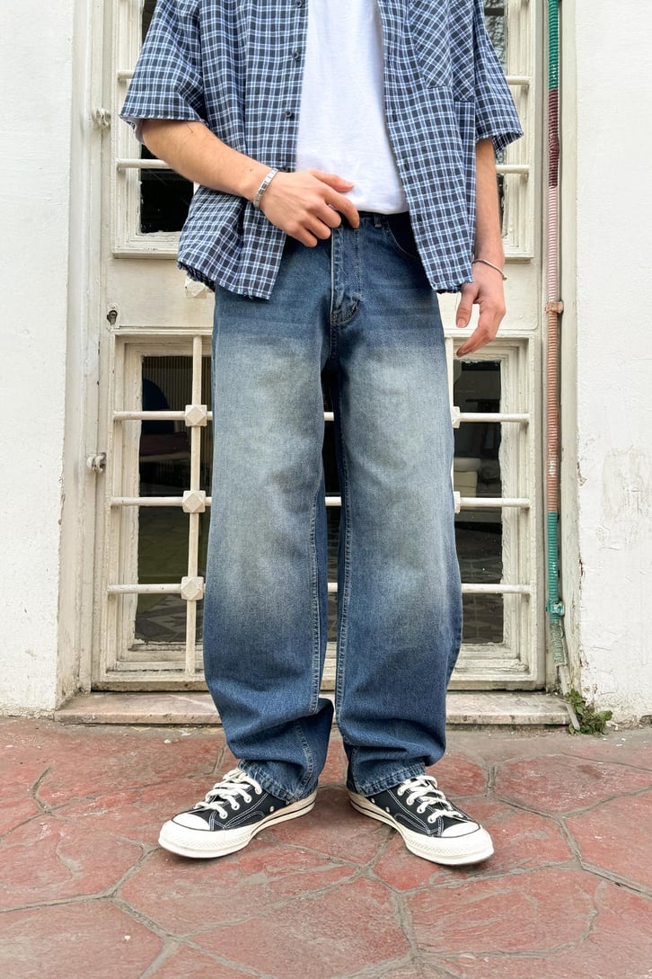 Soldurma Detaylı Yıkamalı Regular Jean