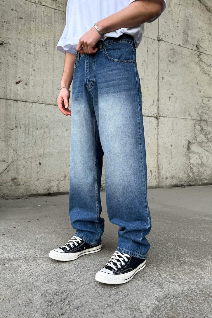 Soldurma Detaylı Yıkamalı Regular Jean