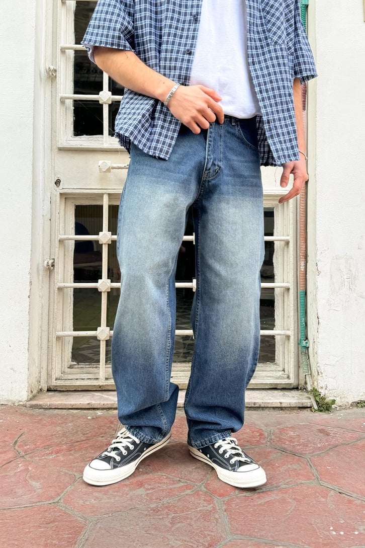 Soldurma Detaylı Yıkamalı Regular Jean