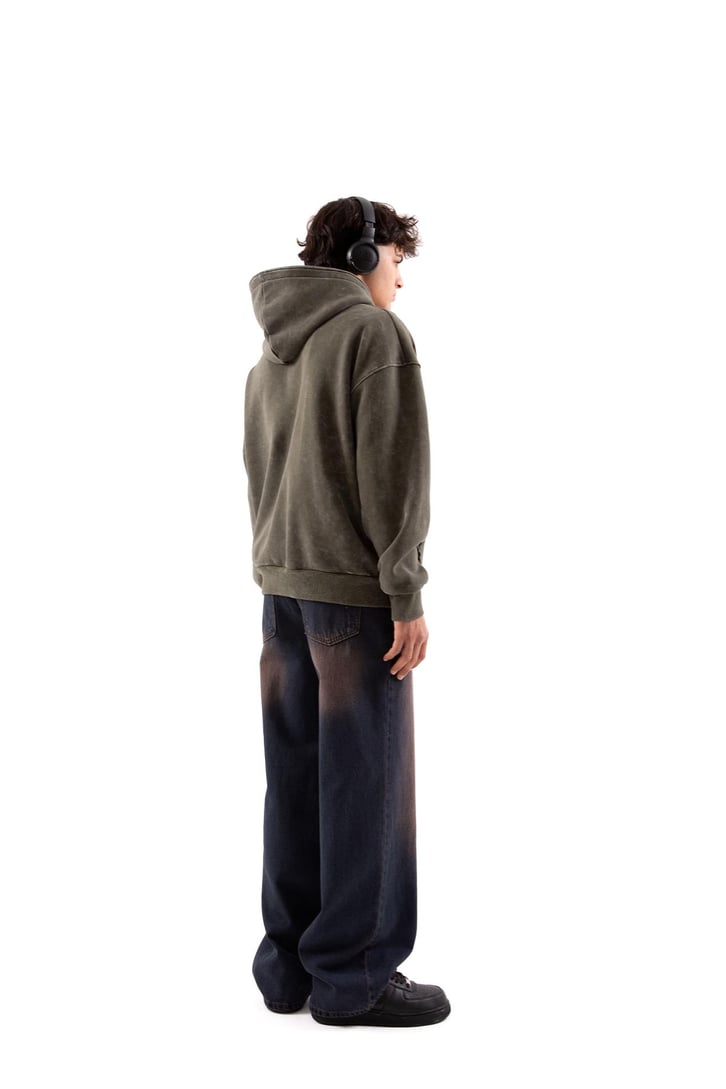 Soluk Efektli Kahverengi Baggy Jean