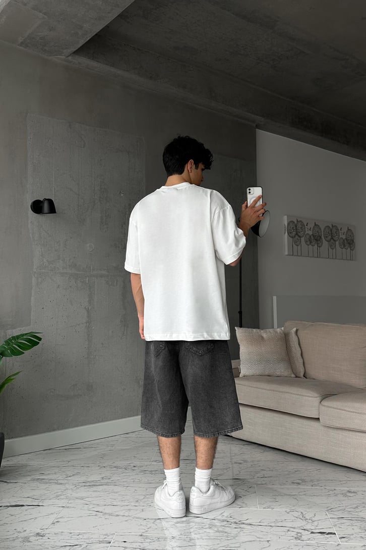 Sonical Gothic Baskılı Mavi Oversize Tişört