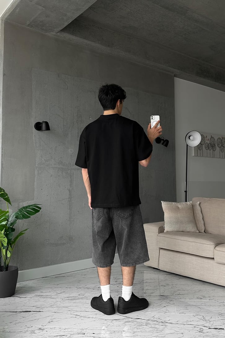 Sonical Gothic Baskılı Mavi Oversize Tişört