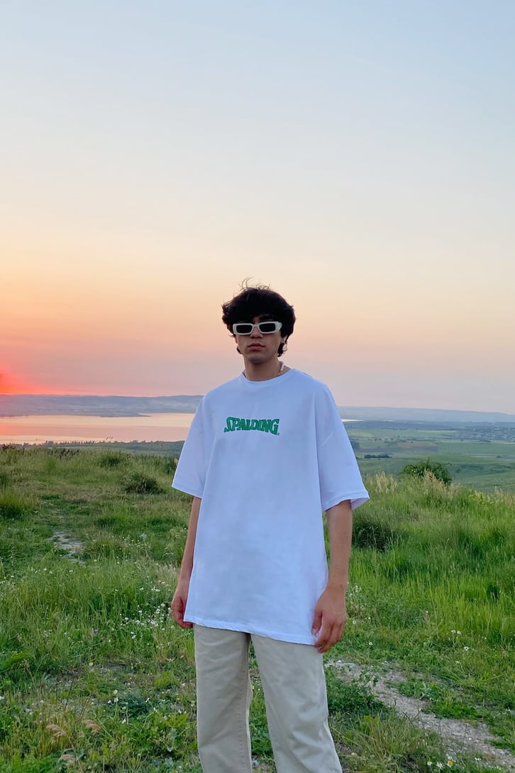 Spalding Baskılı Oversize Tshirt