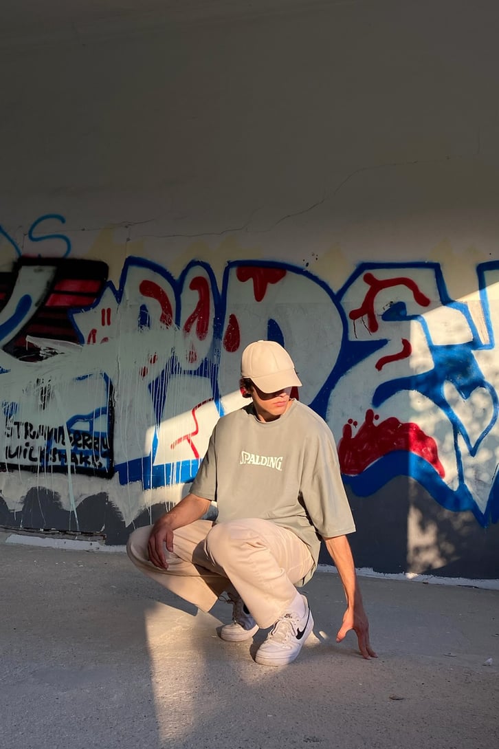 Spalding Baskılı Oversize Tshirt