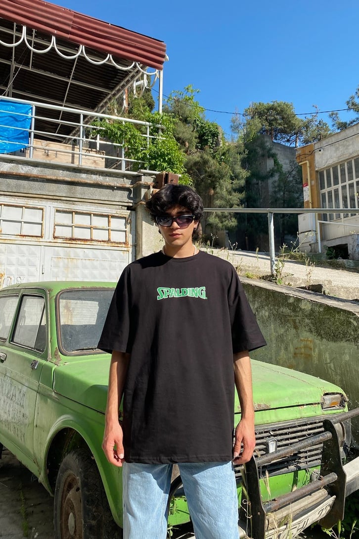 Spalding Baskılı Oversize Tshirt