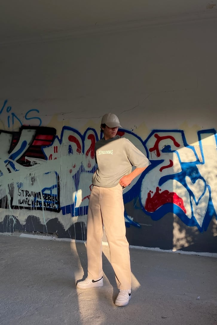 Spalding Baskılı Oversize Tshirt