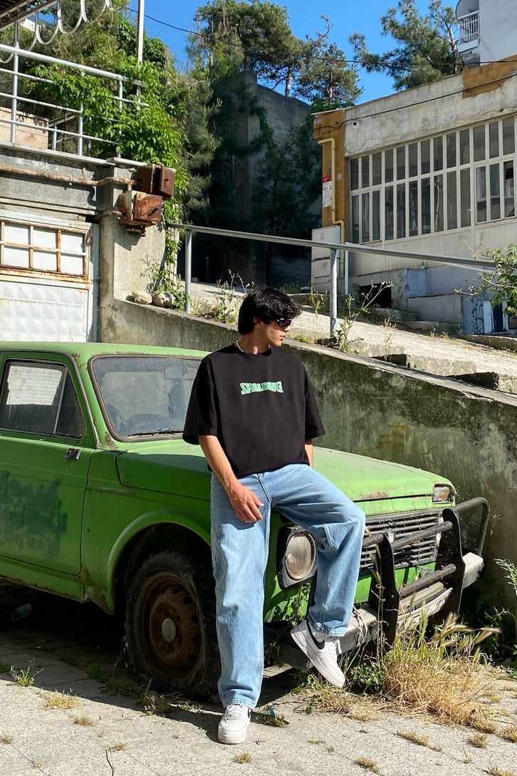 Spalding Baskılı Oversize Tshirt