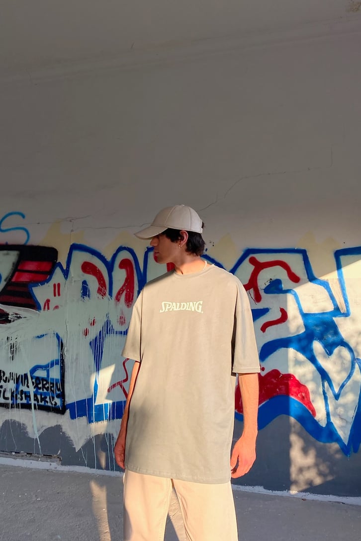Spalding Baskılı Oversize Tshirt