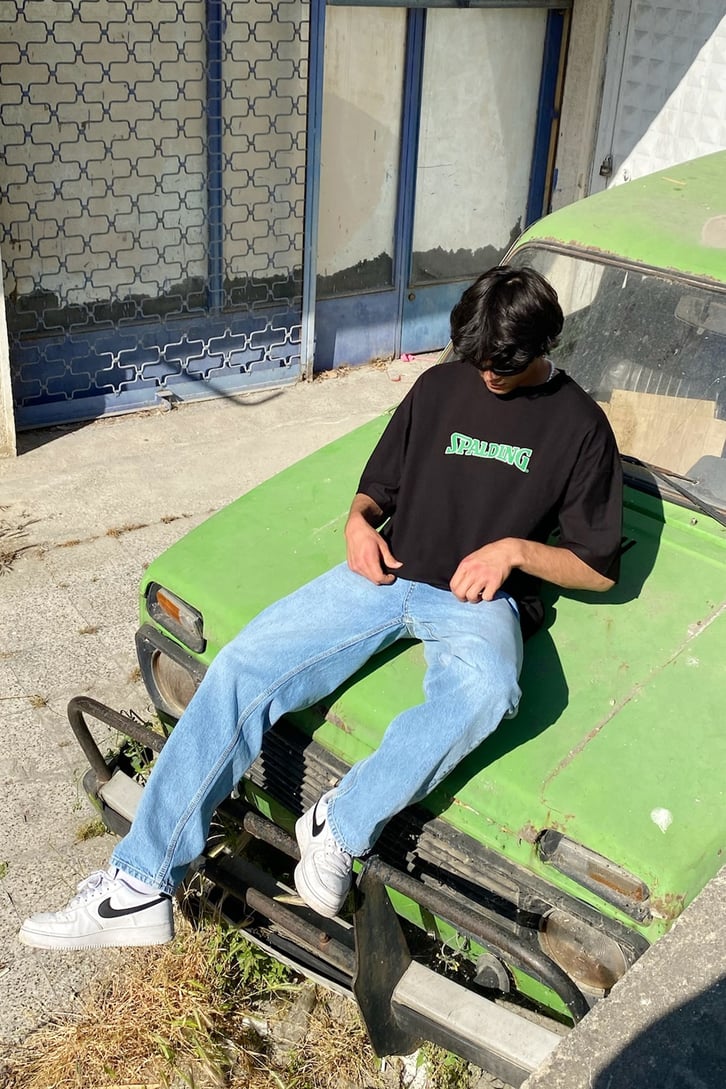 Spalding Baskılı Oversize Tshirt