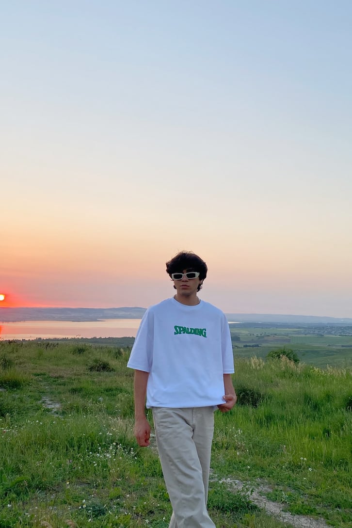 Spalding Baskılı Oversize Tshirt