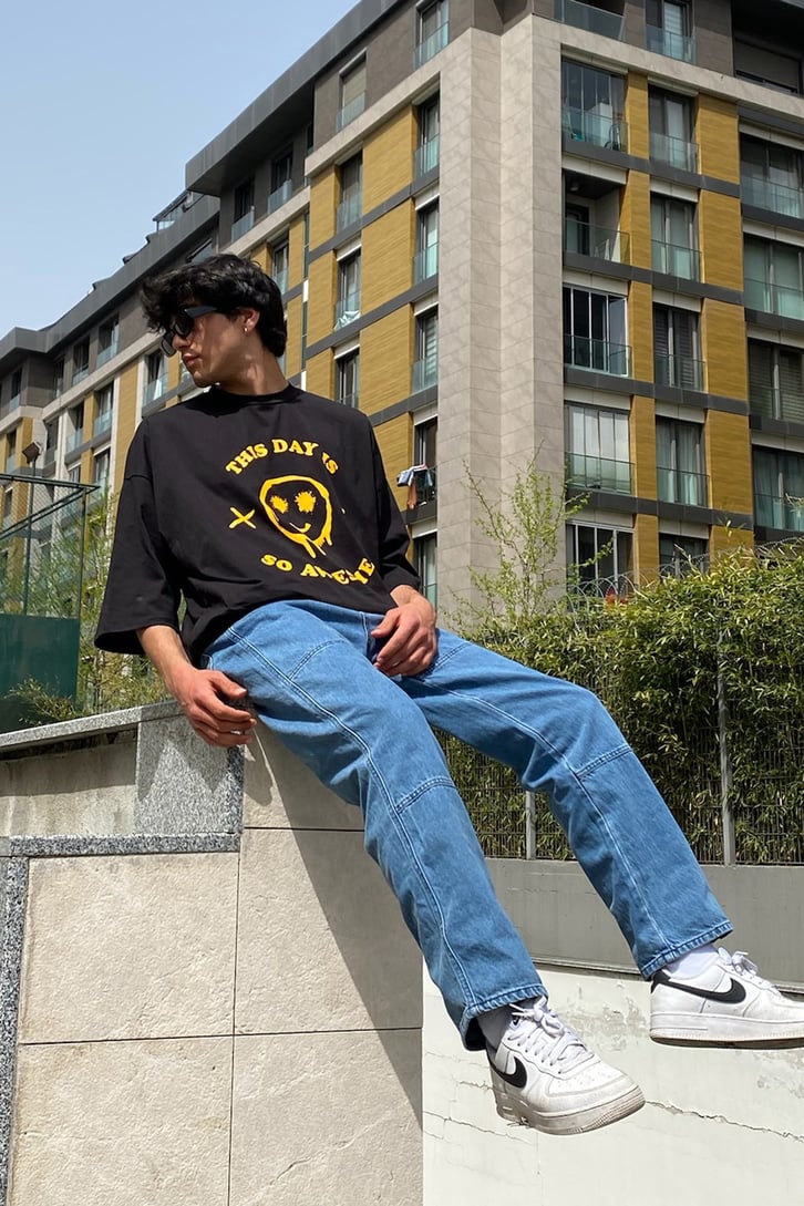 Special Cut Mavi Baggy Jean