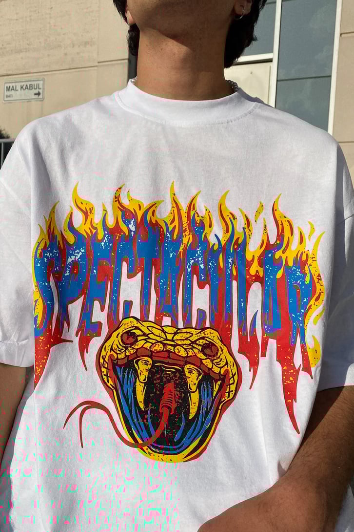 Spectacular Snake Baskılı Oversize Tshirt