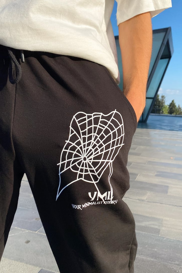 Spider Web Siyah Eşofman Altı