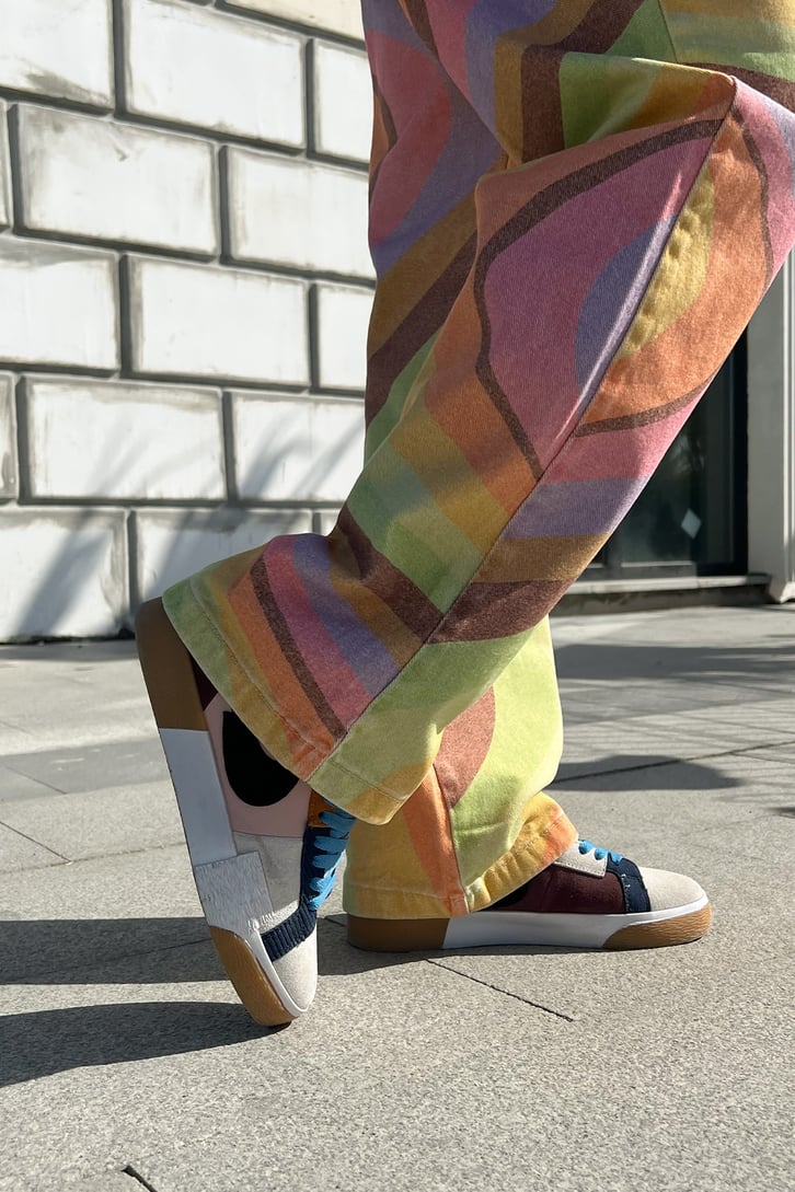 Spiral Desen Colorful Baggy Jean