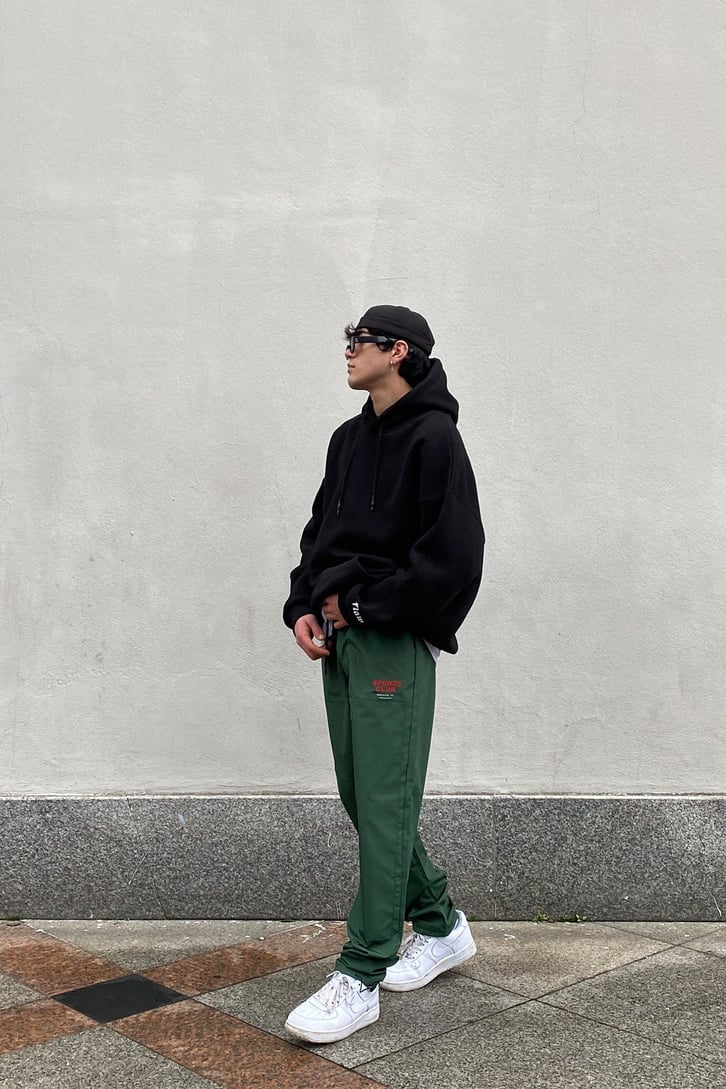 Sports Club Oversize Paraşüt Kumaş Khaki Losse Fit Pants