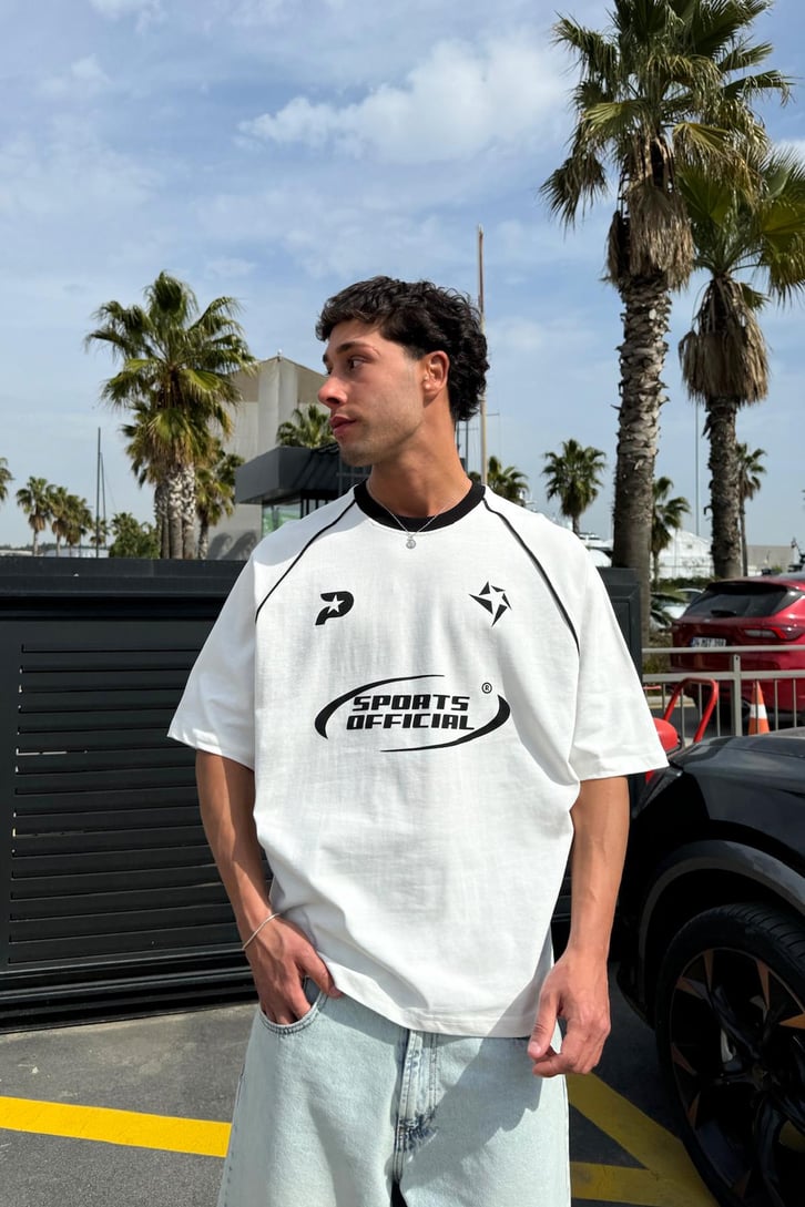 Sports Official Baskılı Oversize Tişört