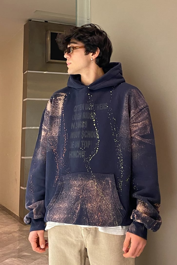 Spray Paint Oversize Printed Hoodie