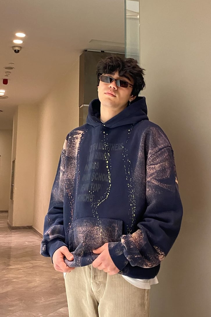 Spray Paint Oversize Printed Hoodie