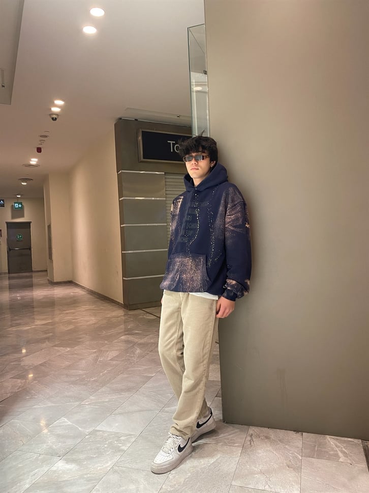 Spray Paint Oversize Printed Hoodie