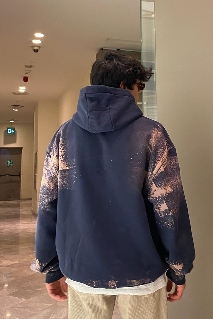 Spray Paint Oversize Printed Hoodie