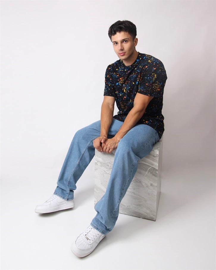 SPREY BOYA BASKILI OVERSIZE PREMIUM TSHIRT