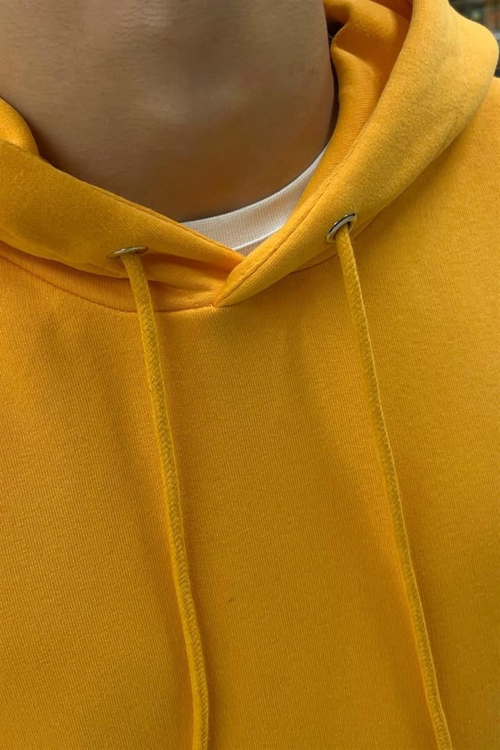 Stargazer Sırt Baskılı Turuncu İçi Pamuklu Oversize Hoodie