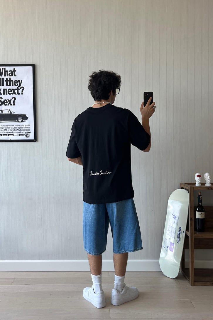 Starry Night Vibe Baskılı Oversize Tişört