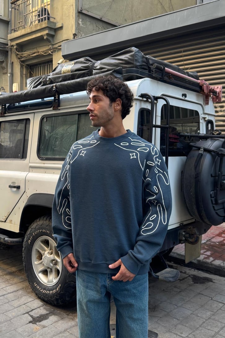Stars Kol  Baskılı Sweatshirt