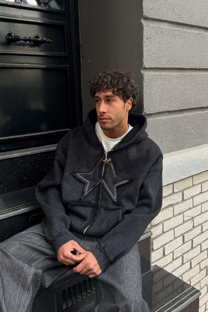 Star's Nakışlı Full Zip Hoodie
