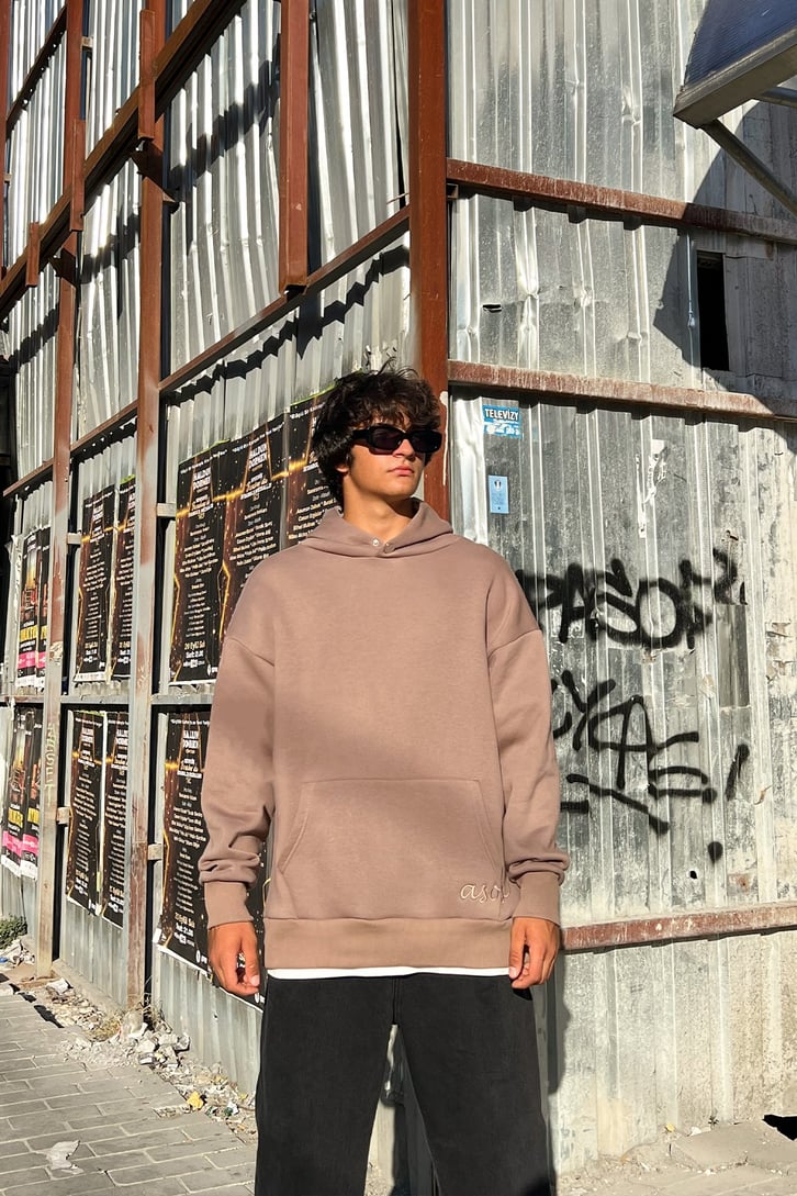 Statue Sırt Baskılı Oversize Sweatshirt
