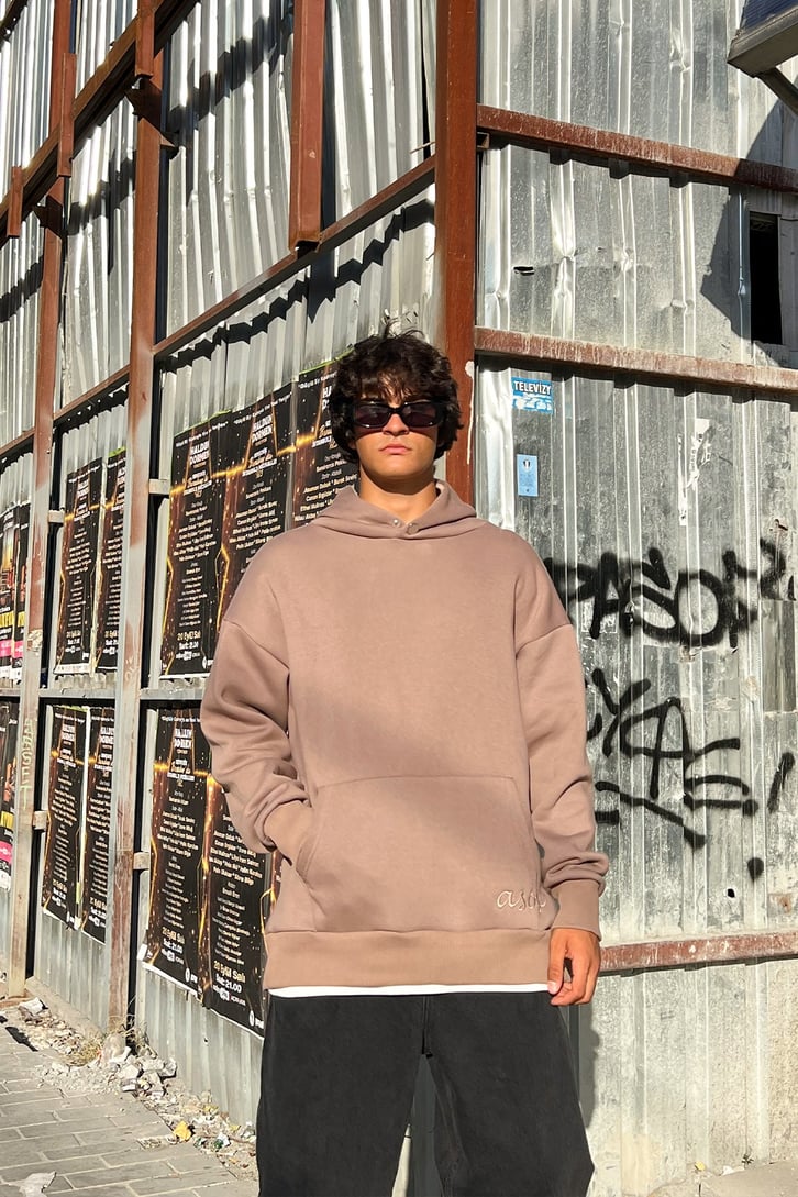 Statue Sırt Baskılı Oversize Sweatshirt