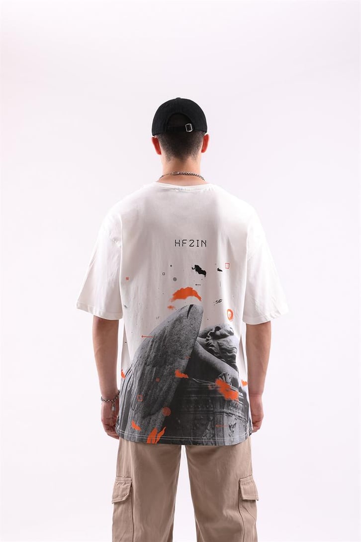 Statue Sırt Baskılı Oversize Tshirt