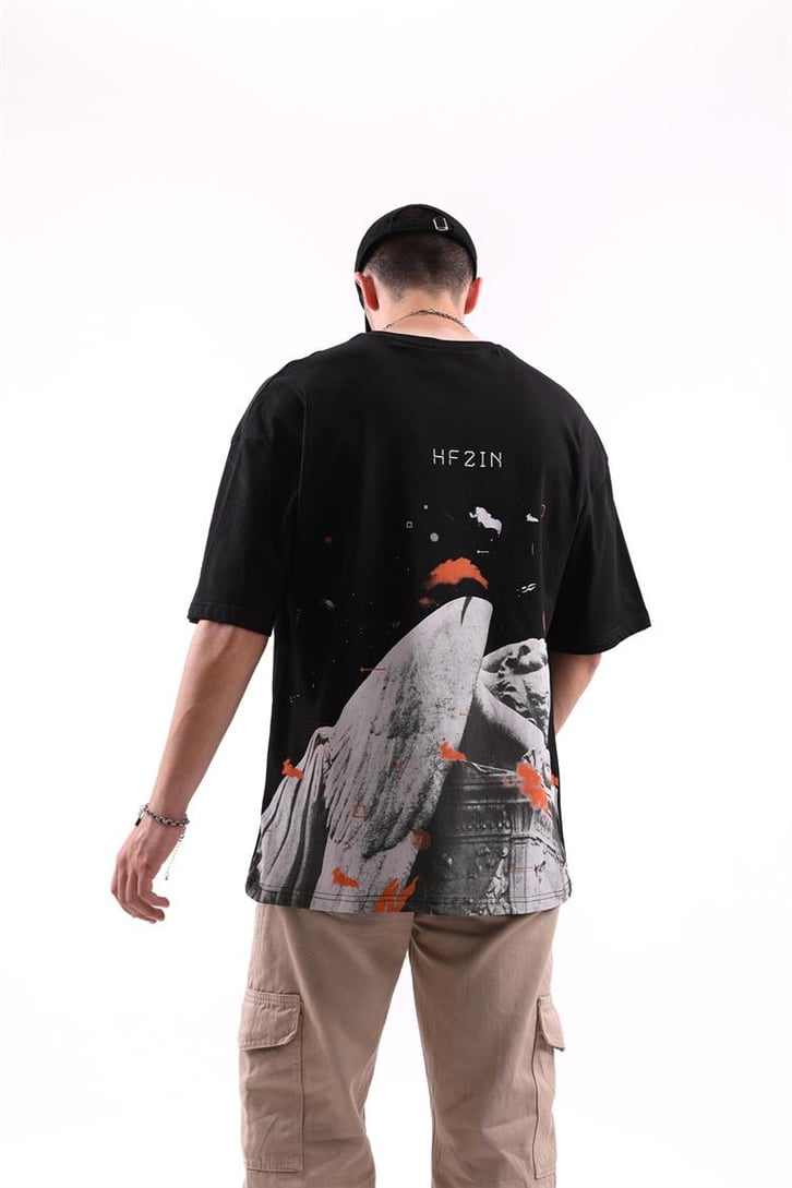 Statue Sırt Baskılı Oversize Tshirt