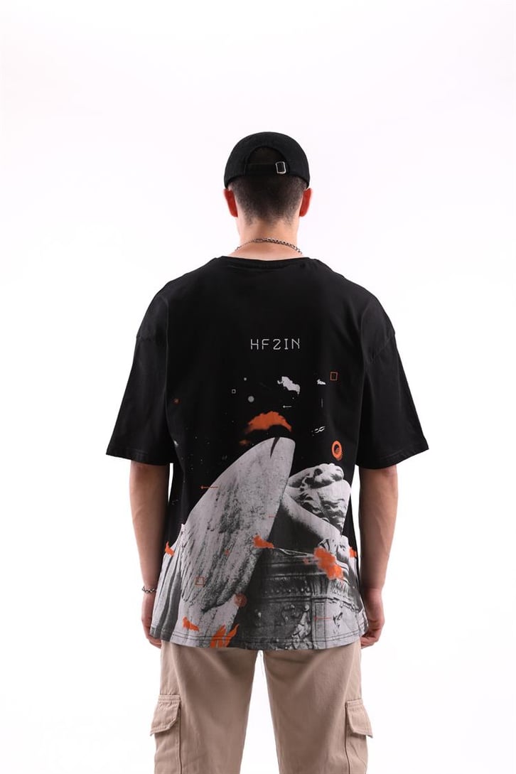 Statue Sırt Baskılı Oversize Tshirt