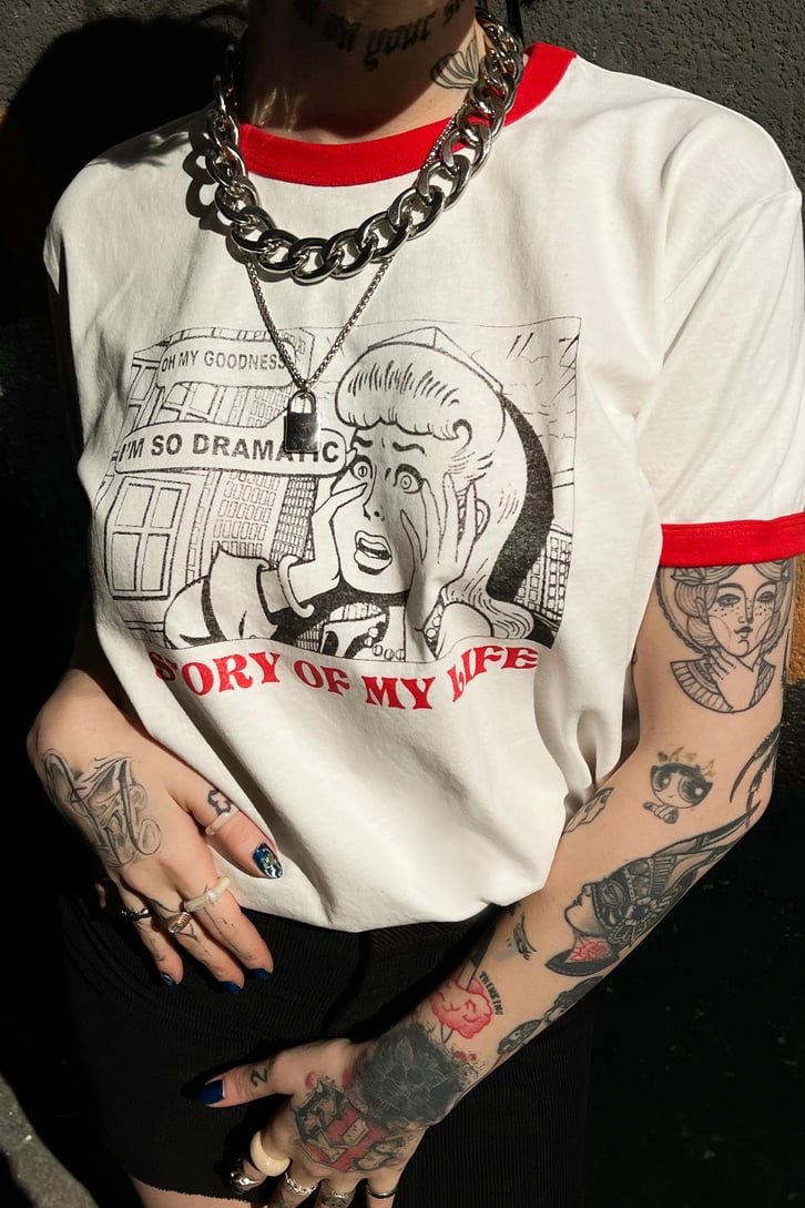 Story Life Baskılı Beyaz Tshirt