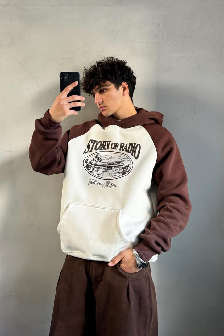 Story of Radio Baskılı Oversize Sweatshirt