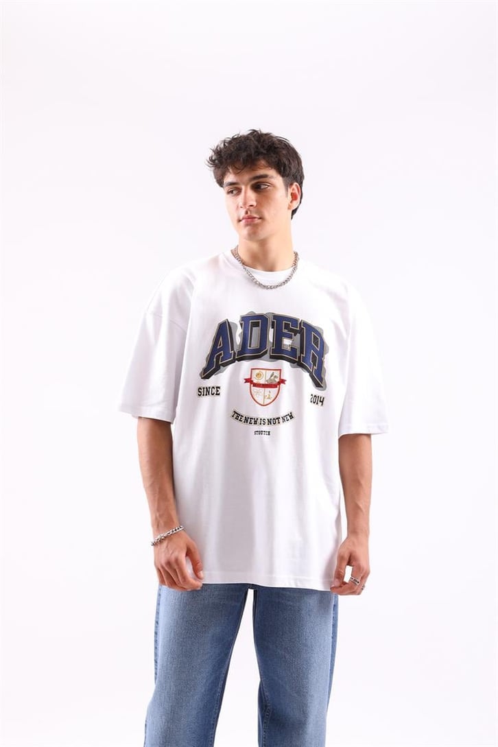 Stoutch Baskılı Beyaz Oversize Tshirt
