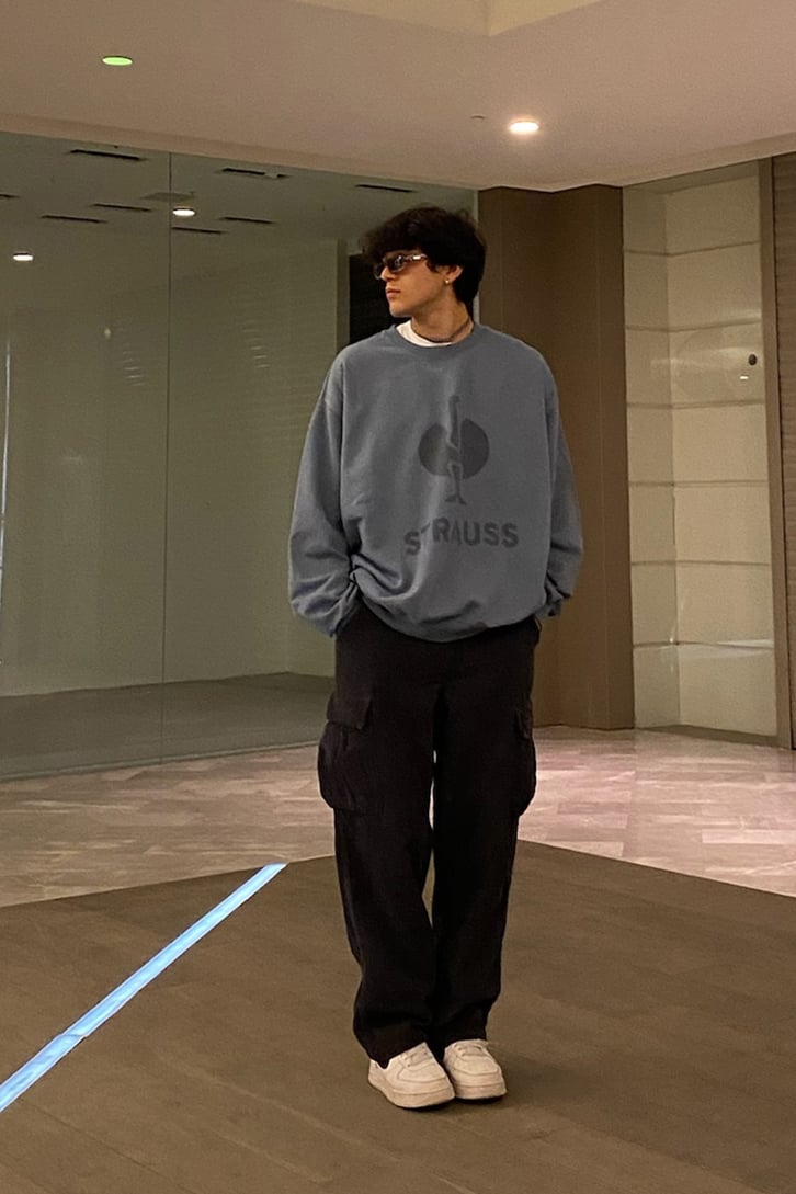 Strauss Printed Füme Sweatshirt