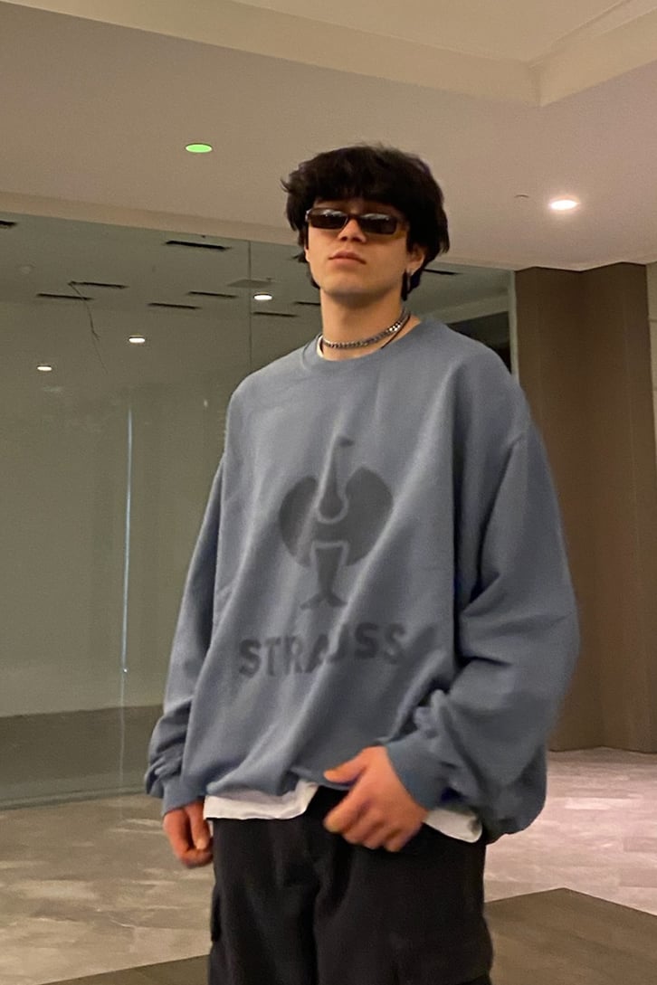 Strauss Printed Füme Sweatshirt