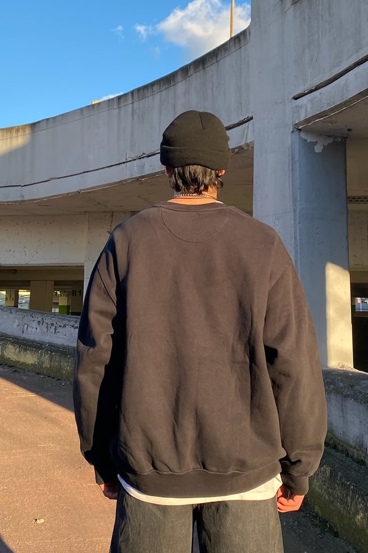 Strauss Printed Oversize Siyah Sweatshirt