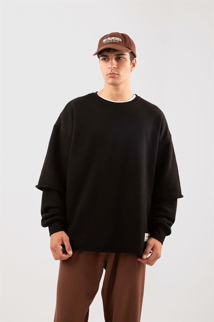 Street Siyah Long Sleeve Sweatshirt