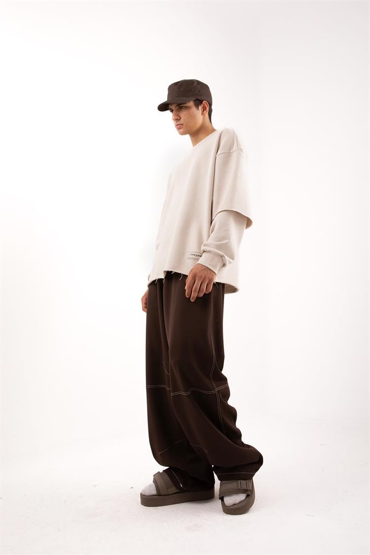 Street Taş Rengi Long Sleeve Sweatshirt